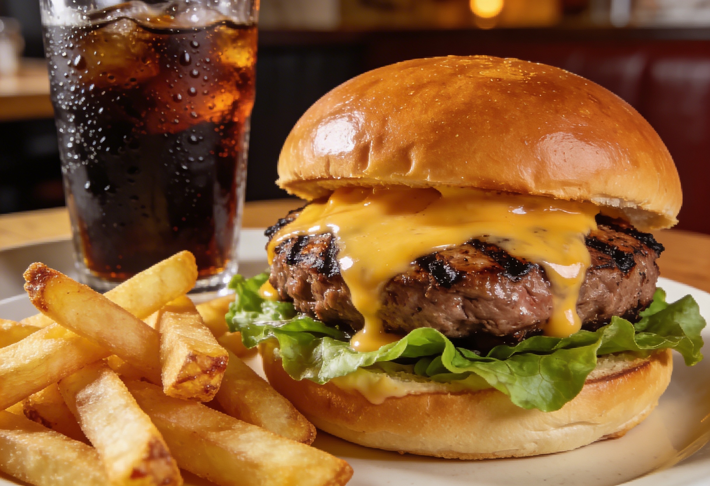 Food advertising — premium cheeseburger product shot