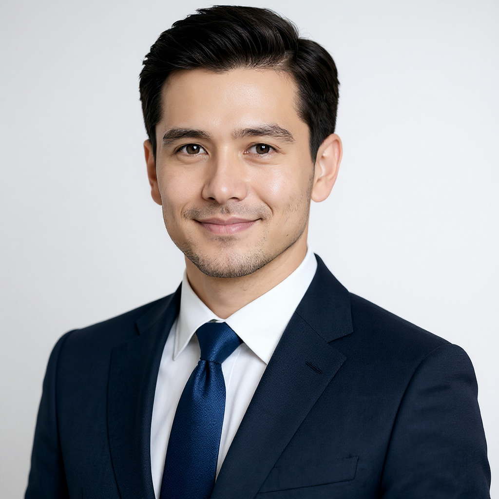 Corporate headshot — professional portrait with natural skin texture